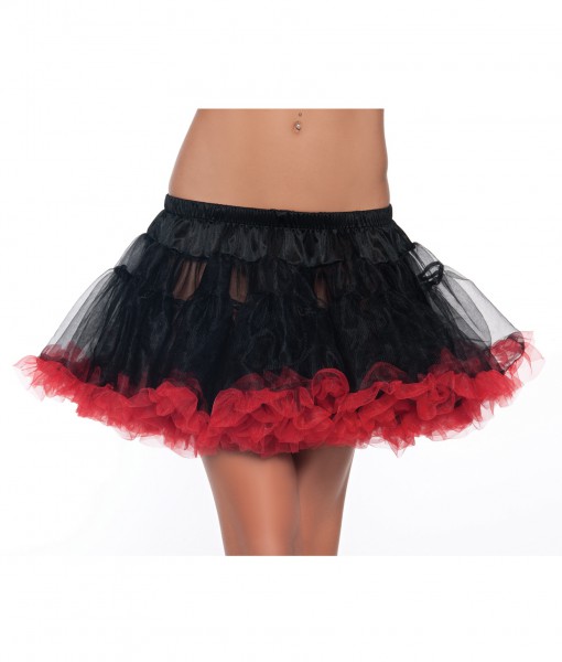 12 Black and Red 2-Layer Petticoat
