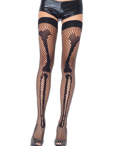 Net Leg Bones Thigh Highs