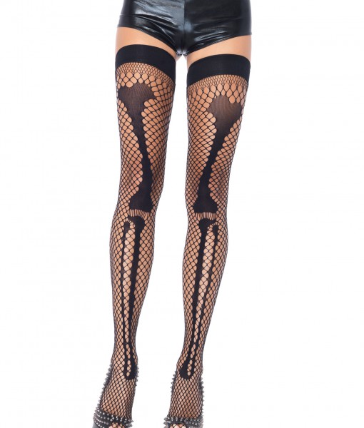 Net Leg Bones Thigh Highs