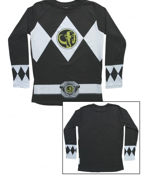 Black Power Rangers Long Sleeve Costume Shirt