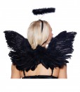 Black Angel Wings and Halo Set