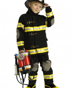 Boys Black Fireman Costume