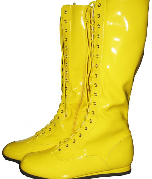 Yellow Wrestling Costume Boots