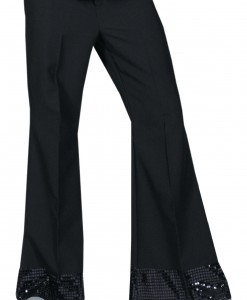 Black Sequin Cuff Disco Pants
