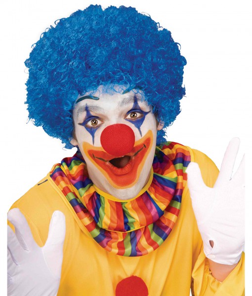 Blue Afro Clown Wig