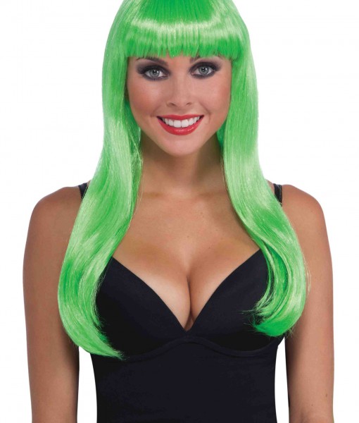 Long Neon Green Wig