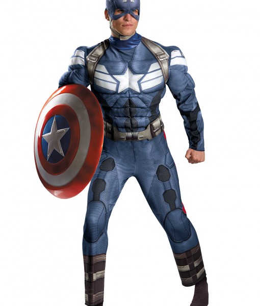 Plus Size Captain America Movie 2 Classic Muscle Costume