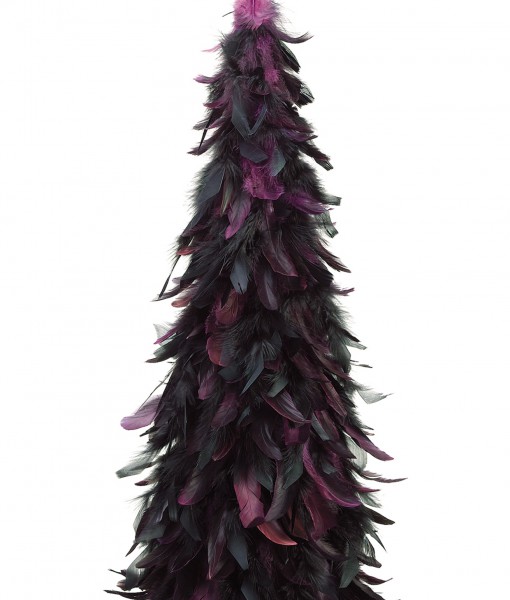 24 Inch Feather Cone Topiary Black and Purple