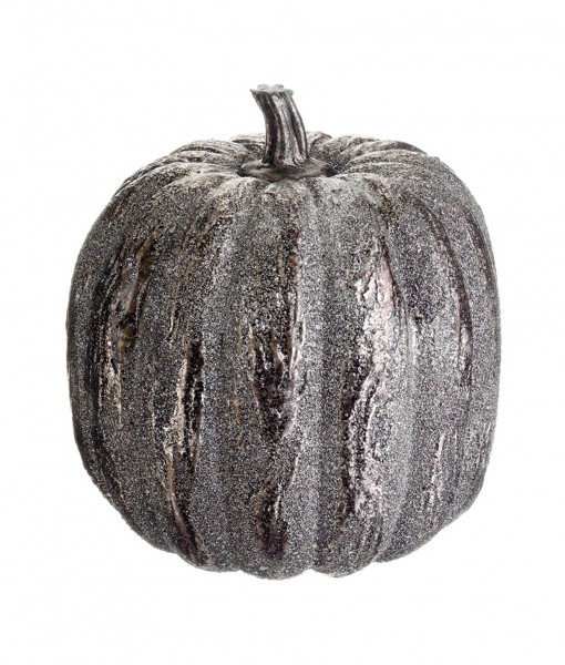 6 inch Silver Glittered Pumpkin
