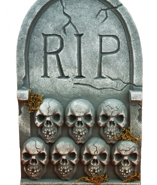 RIP Tombstone with Skulls