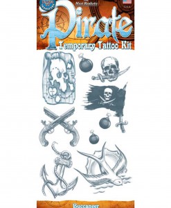 Pirate Buccaneer Temporary Tattoo Kit