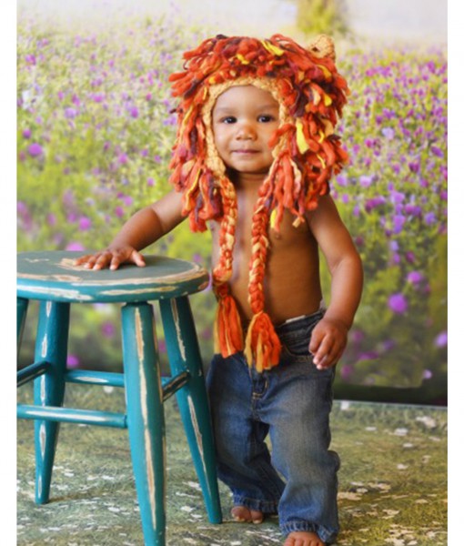 Infant Lion Hat w/ Full Mane