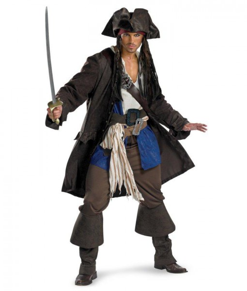 Pirates of the Caribbean Captain Jack Sparrow Prestige Adult Plus Costume