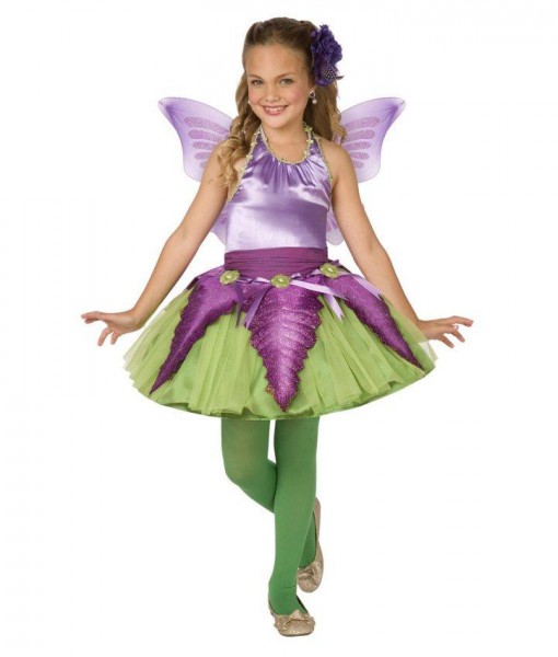 Purple Flower Fairy Child Costume