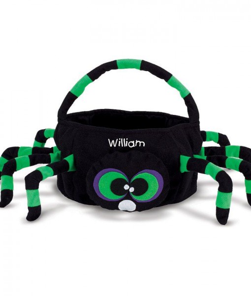 Spider Embroidered Plush Treat Pail