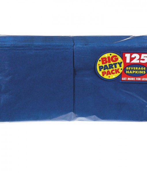 Bright Royal Blue Big Party Pack - Beverage Napkins (125 count)