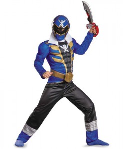 Power Ranger Super Megaforce Blue Ranger Muscle Kids Costume