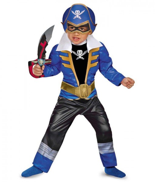 Power Ranger Super Megaforce Blue Ranger Toddler / Child Muscle Costume