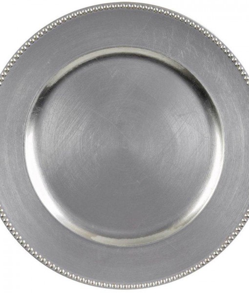 Round Metallic Charger - Silver