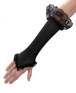 Black Mesh Fingerless Gloves