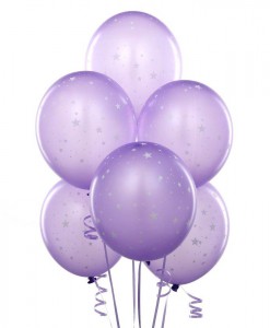 Lavender with Stars 11 Matte Balloons (6 count)