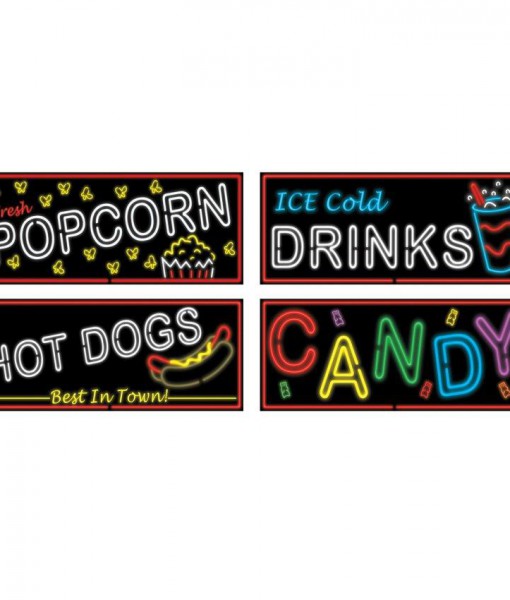 Neon Food Sign Cutouts (4 count)