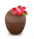 Coconut Cup with Cover and Straw