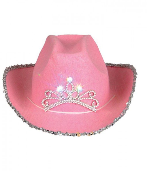 Blinking Pink Tiara Cowboy Hat (Child)