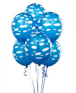 Mid Blue with Clouds 11 Matte Balloons (6 count)