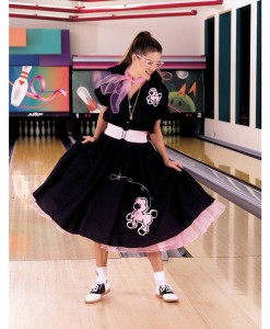 Complete Poodle Skirt Outfit (Black Pink) Adult Plus Costume