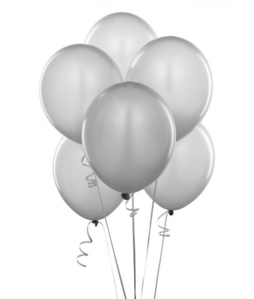 Shimmering Silver (Silver) Balloons (6 count)