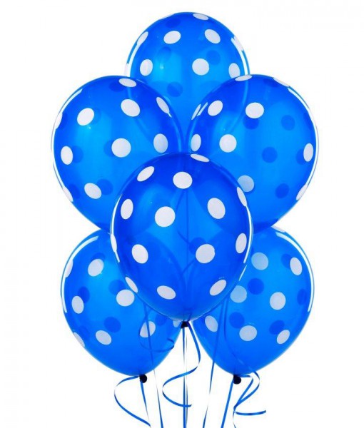 Navy with White Polka Dot 11 Latex Balloons (6 count)