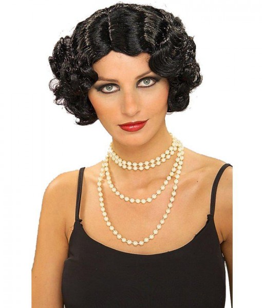 Flapper Wavy Wig (Black)