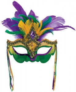 Mardi Gras Feather Venetian Mask