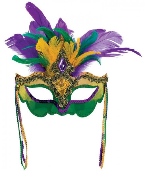 Mardi Gras Feather Venetian Mask