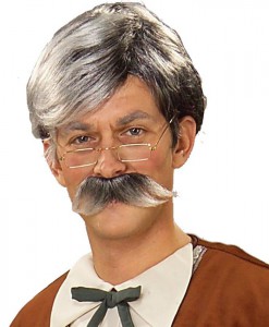 Geppetto Wig and Moustache - Grey