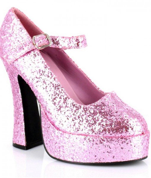 Mary Jane Platform (Pink Glitter) Adult Shoes