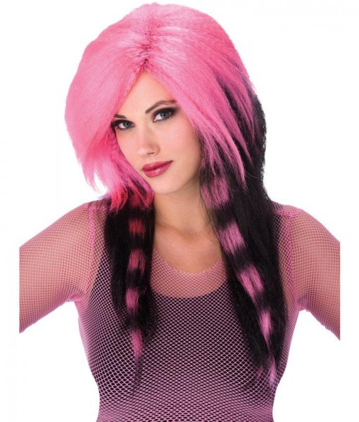 Pink Raccoon Tail Adult Wig