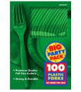 Festive Green Big Party Pack Forks (100 count)