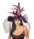 Purple Feather Adult Witch Hat