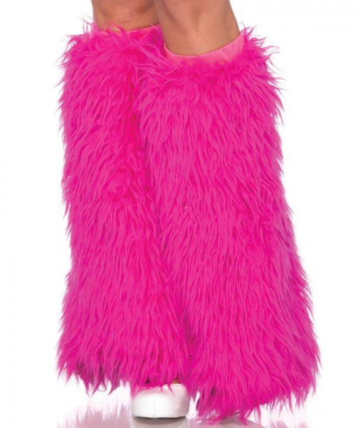 Furry Neon Pink Adult Leg Warmers