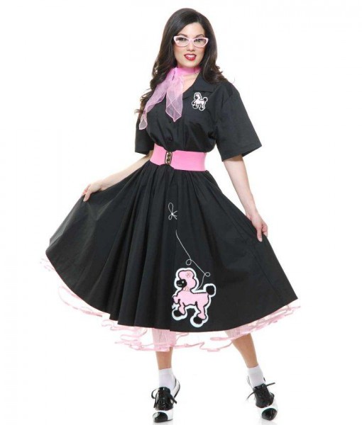 Complete 50's Poodle Adult Outfit Black