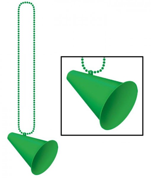 Beads with Megaphone Medallion - Green