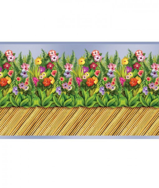 30' Tropical Flower Bamboo Wall Border Roll