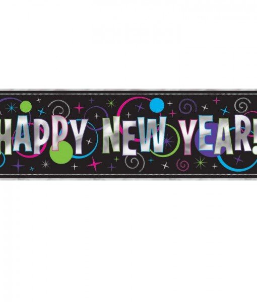 5' New Year's Giant Metallic Banner