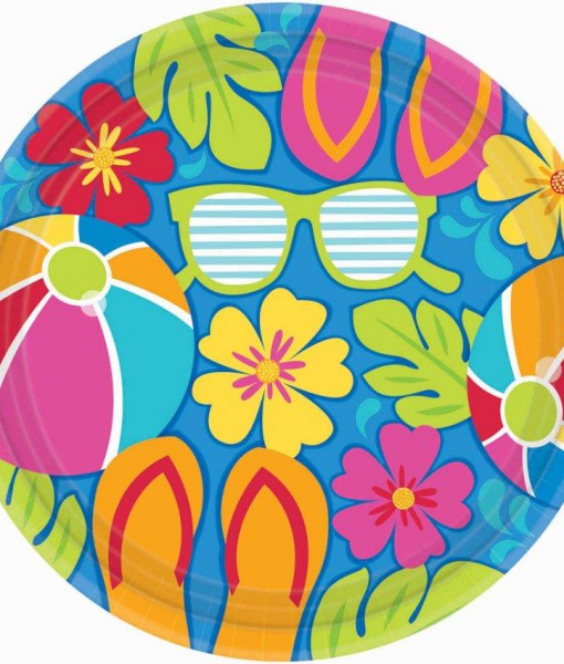 Summer Splash Luau Banquet Dinner Plates