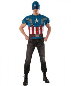 Captain America The Winter Soldier Retro Muscle Shirt Costume Kit Adult