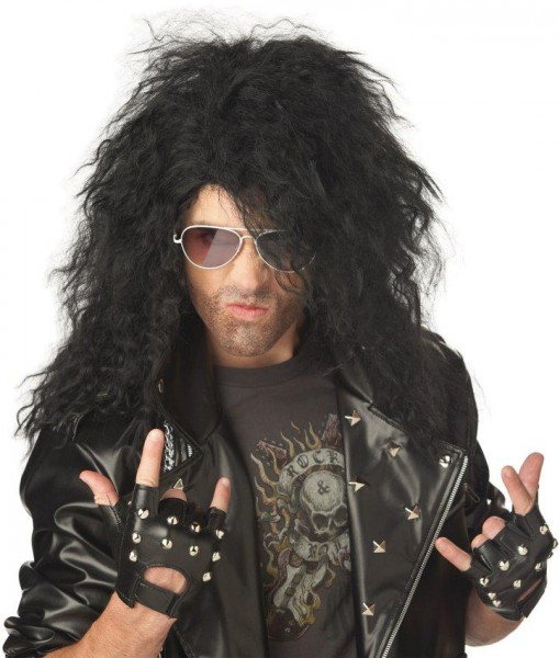 Heavy Metal Rocker Black Adult Wig