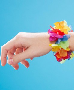 Silk 'N Petals Rainbow Floral Wristlets / Anklets (8 count)