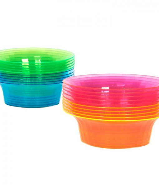 Neon Plastic Bowls Assorted (20 count)